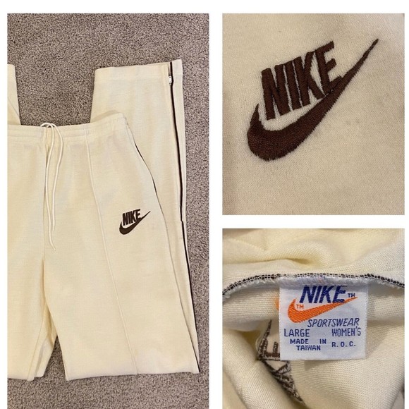 Nike Pants - Nike Vintage Sweatpants Stripe Straight Leg Athletic Drawstring 80 Womens Medium